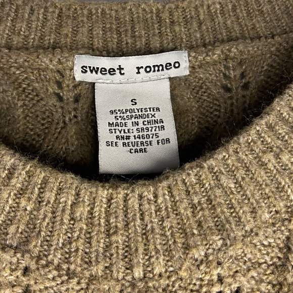 💜Sweet Romeo Hela Brown Gray Textured Sweater Pullover Women’s Size Small - Picture 5 of 5